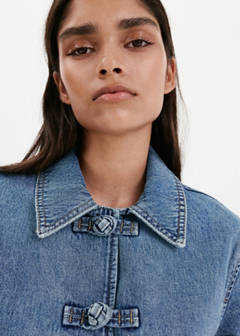 Denim jacket with toggle details — Medium Blue 4