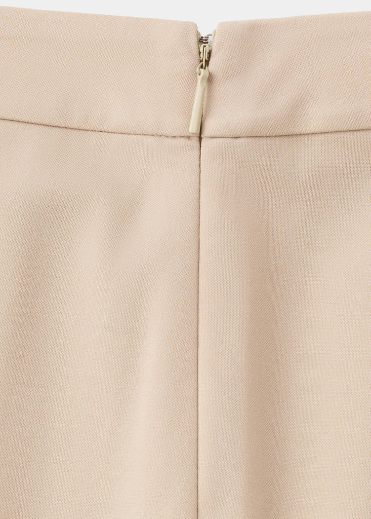 Straight mid-rise trousers — Sand