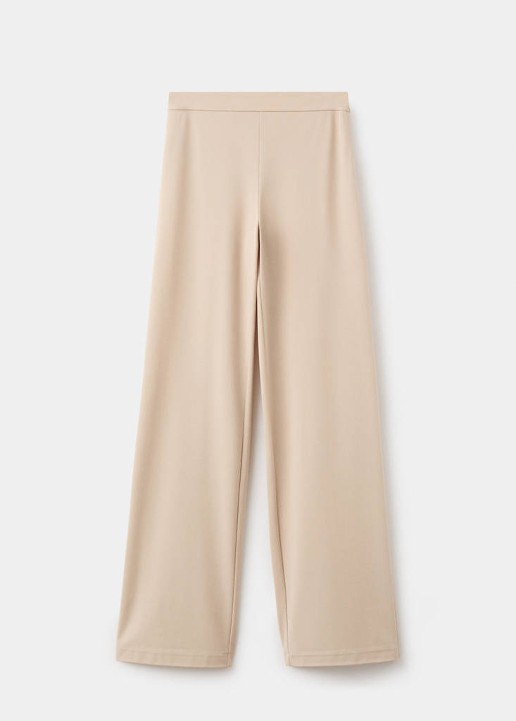 Straight mid-rise trousers — Sand
