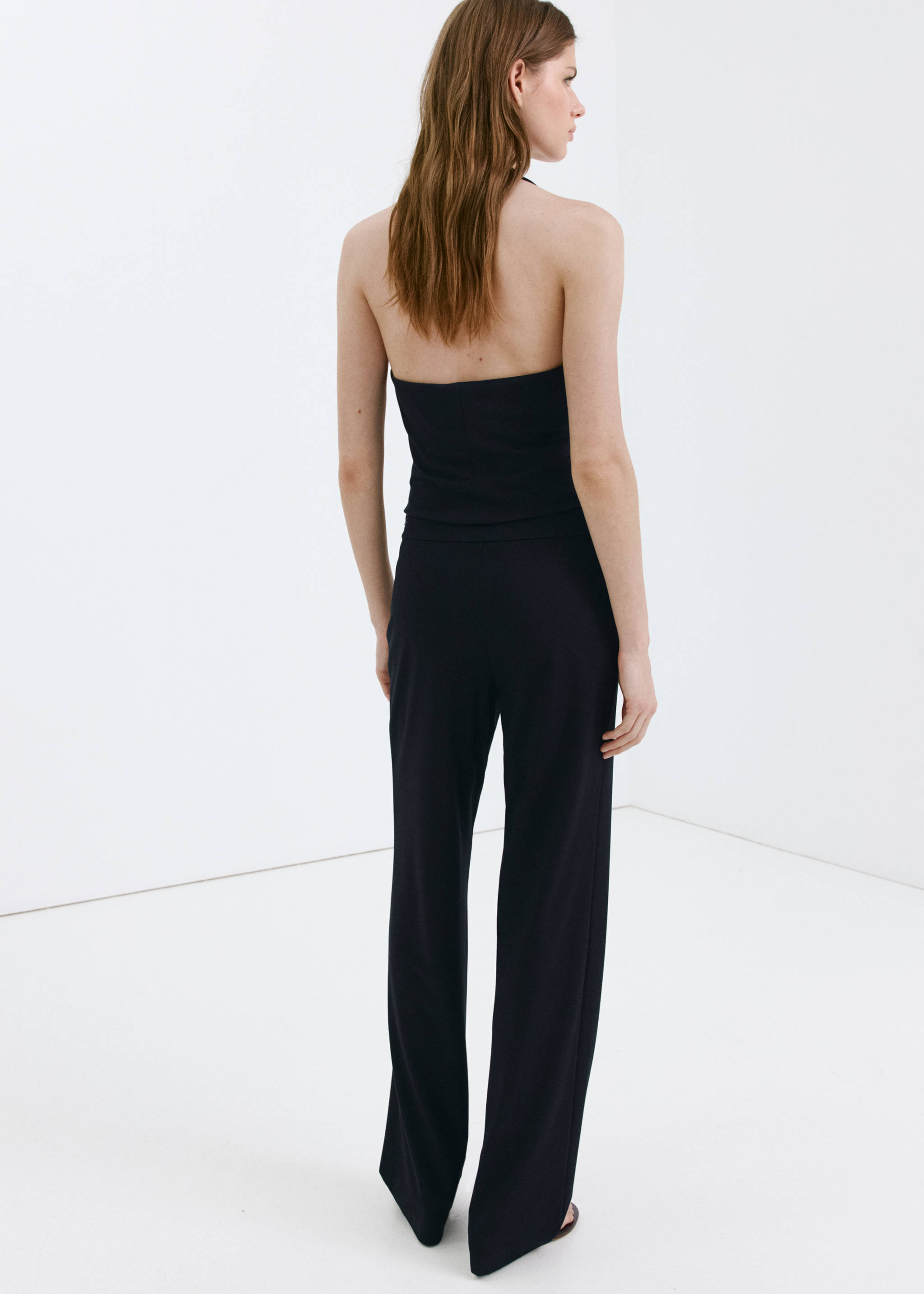Mid-rise wide leg trousers - Details of the article 1