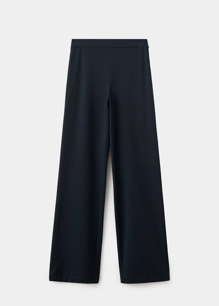 Straight mid-rise trousers — Navy