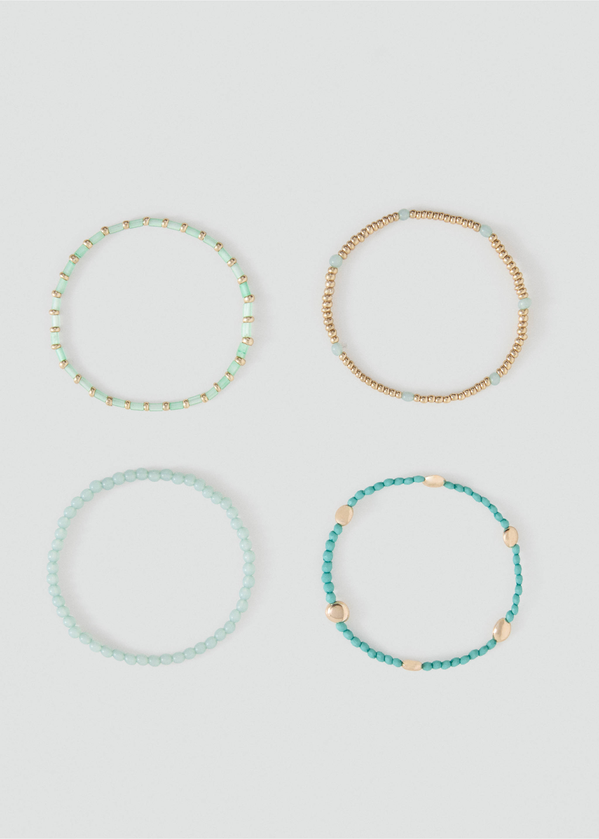 Set of 4 combined bracelets - Medium plane, Blue. Ref: 37061423-00.
