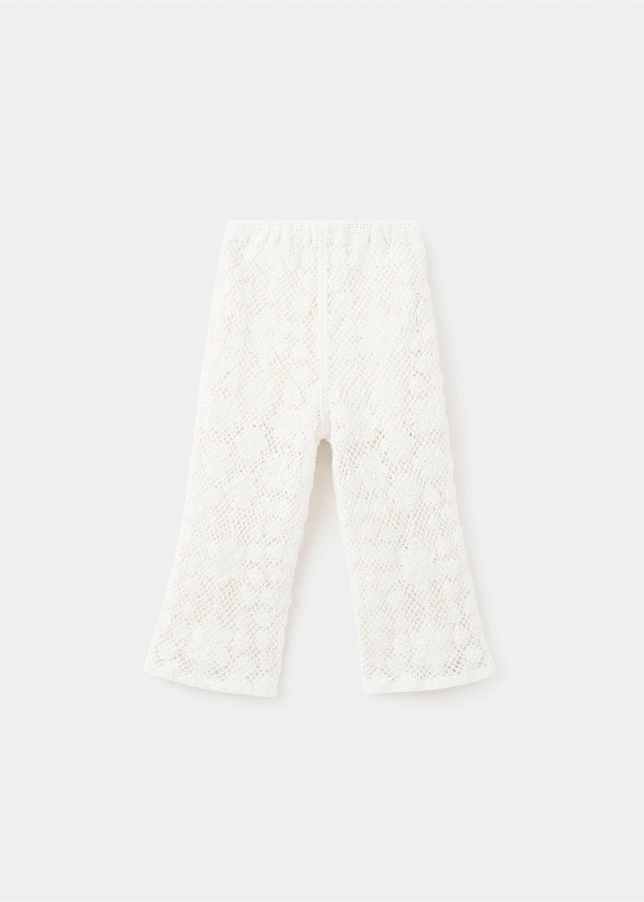 Pantalón recto crochet - Reverso del artículo, Beige. Ref: 37061424-00.