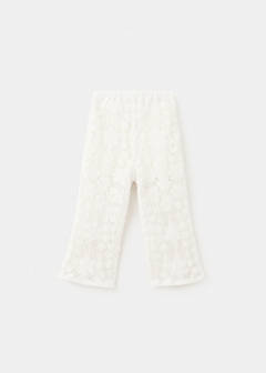 Straight crochet trousers — Beige 4