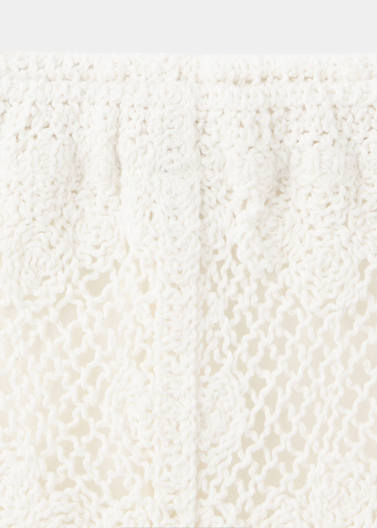 Straight crochet trousers — Beige