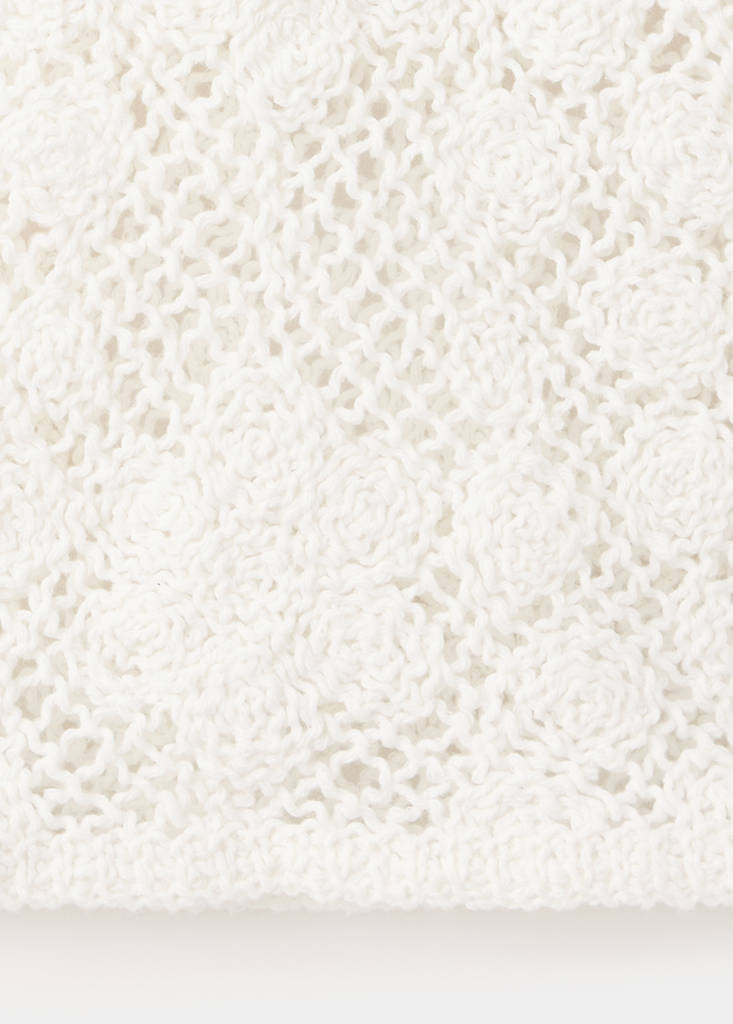 Straight crochet trousers — Beige
