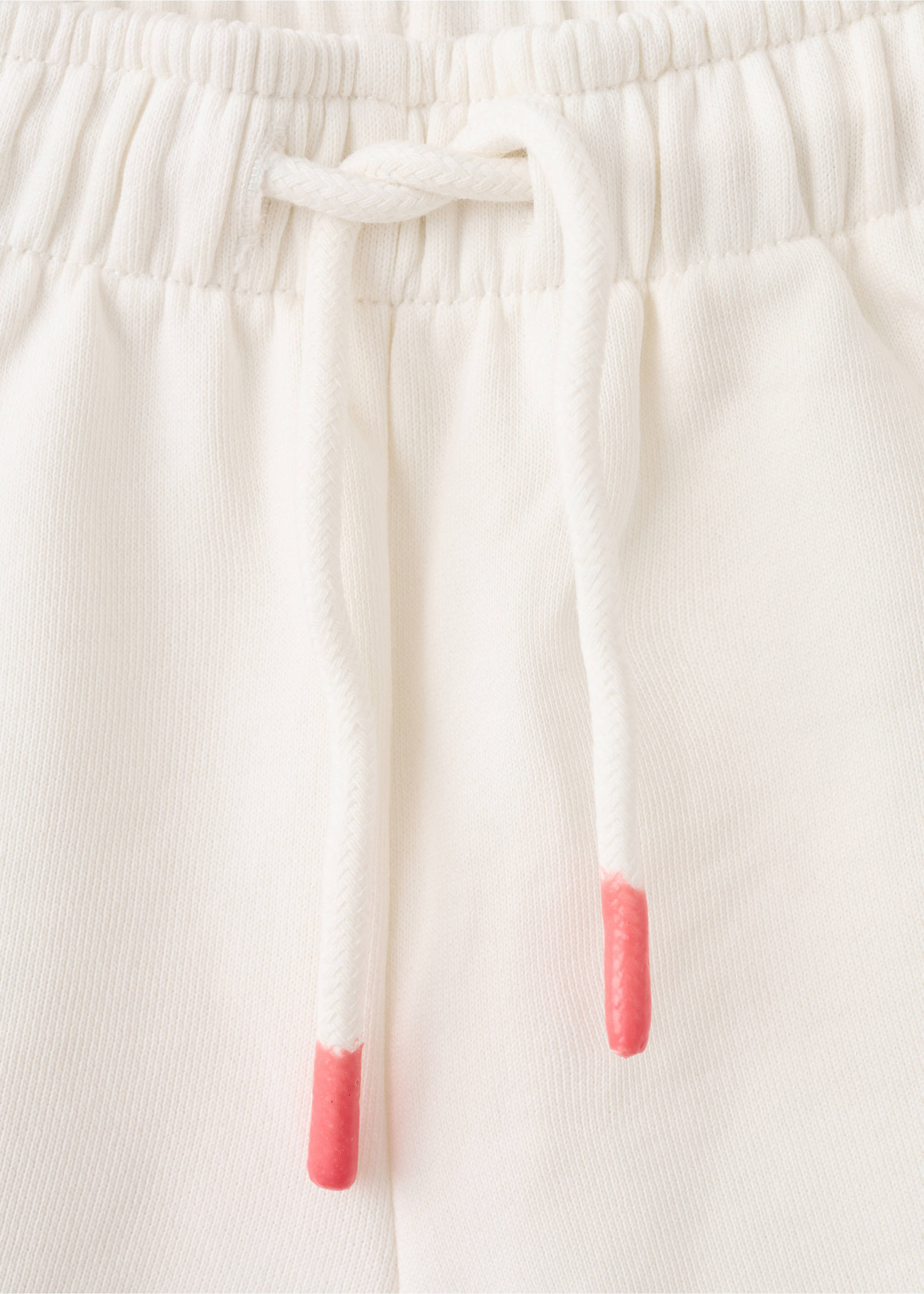 Cotton shorts with contrast stitching - Details of the article 8, Off White. Ref: 37061425-00.
