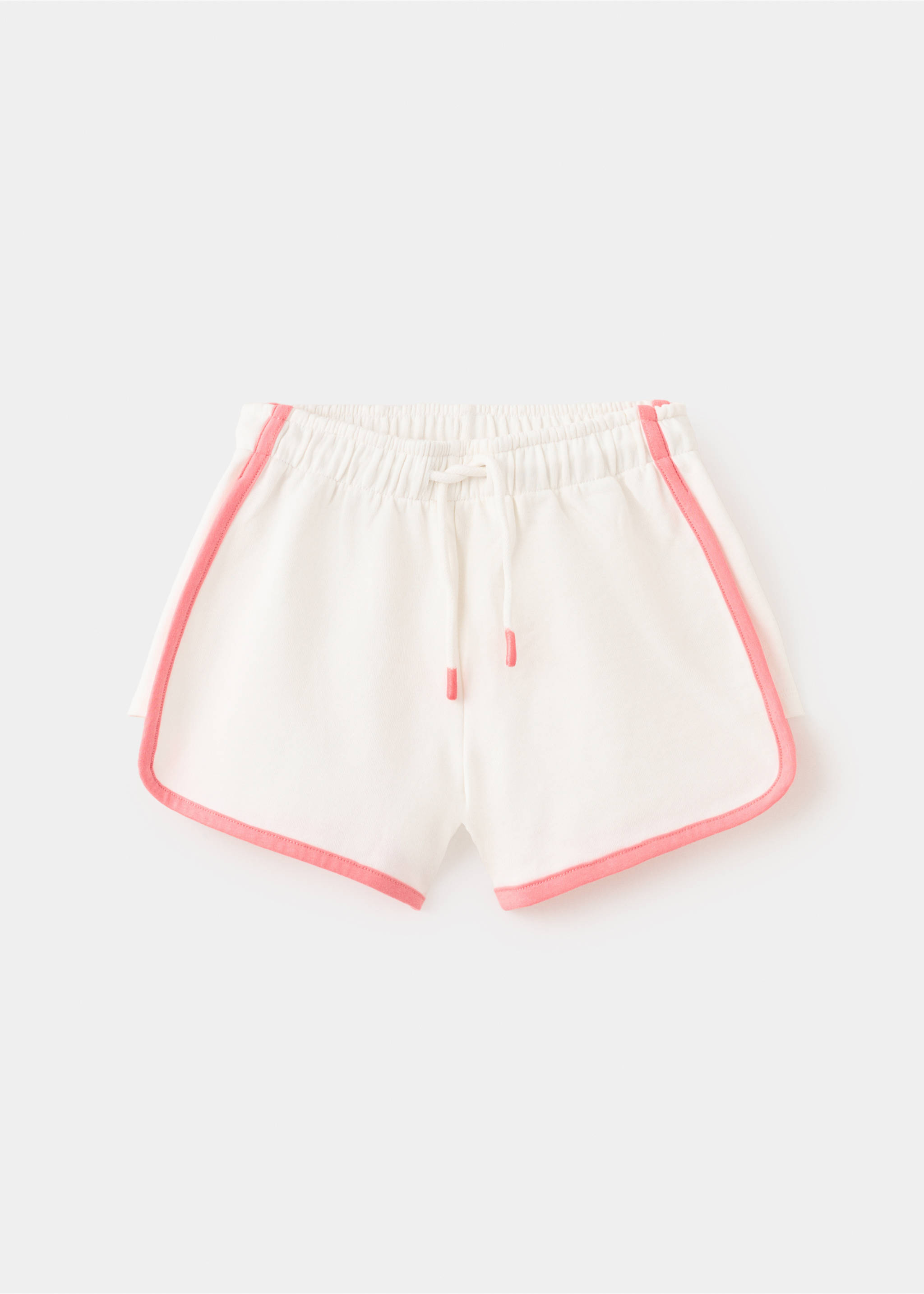 Cotton shorts with contrast stitching - Article without model, Off White. Ref: 37061425-00.