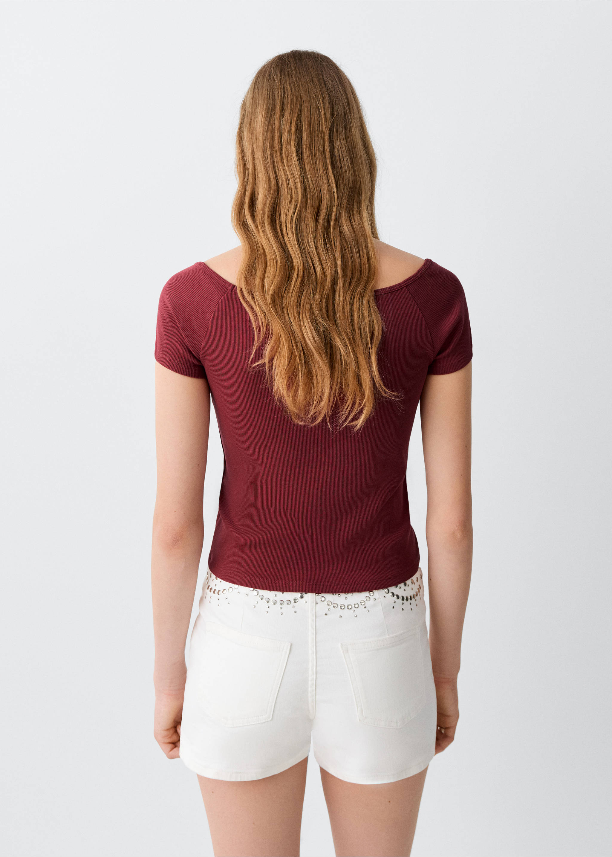 T-shirt bali - Reverse of the article, Burgundy. Ref: 37061426-00.