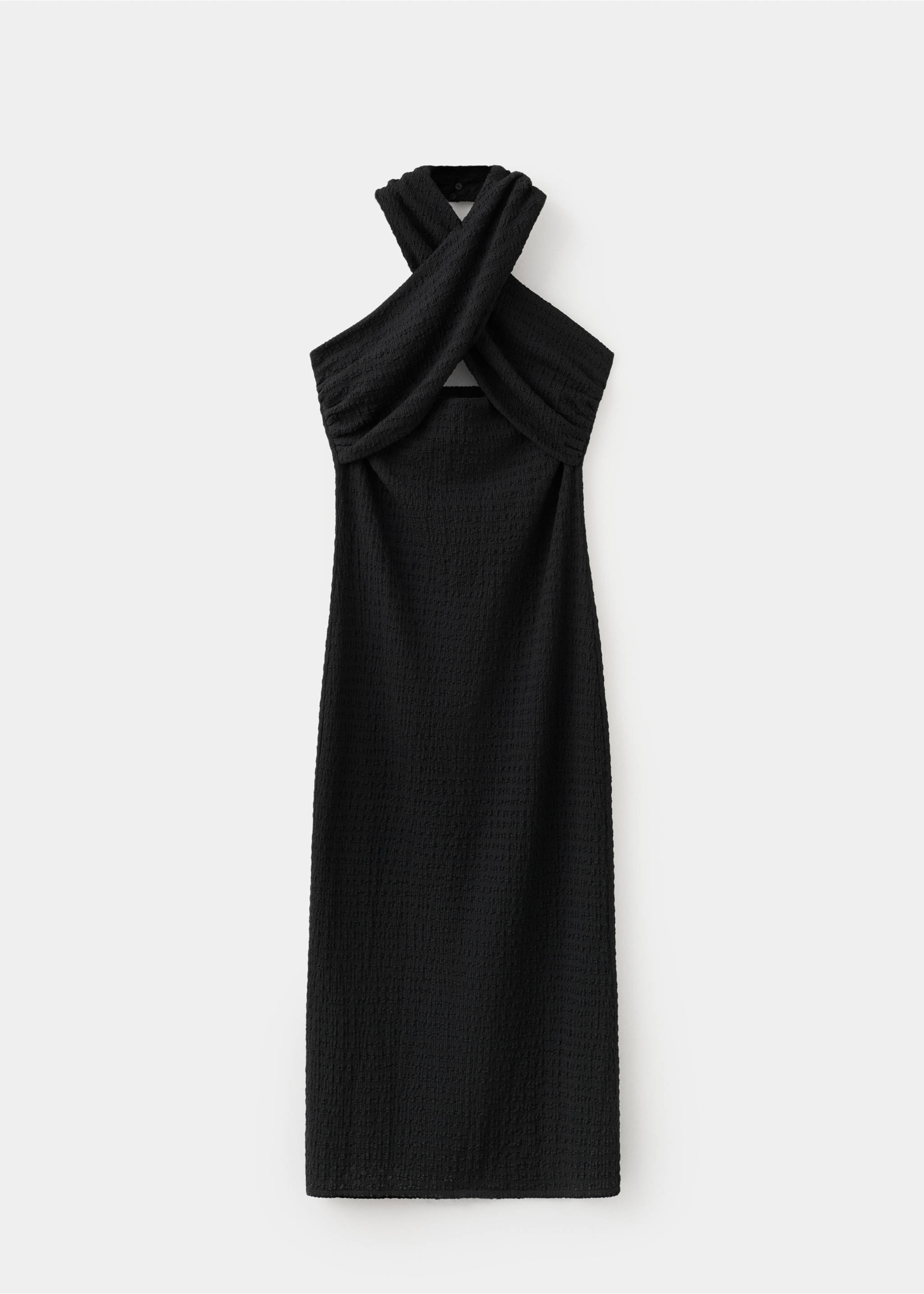Robe dos nu croisée avec ouverture - Article sans modèle, Noir. Ref: 37061427-00.