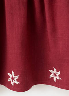 Embroidered floral skirt — Burgundy 5
