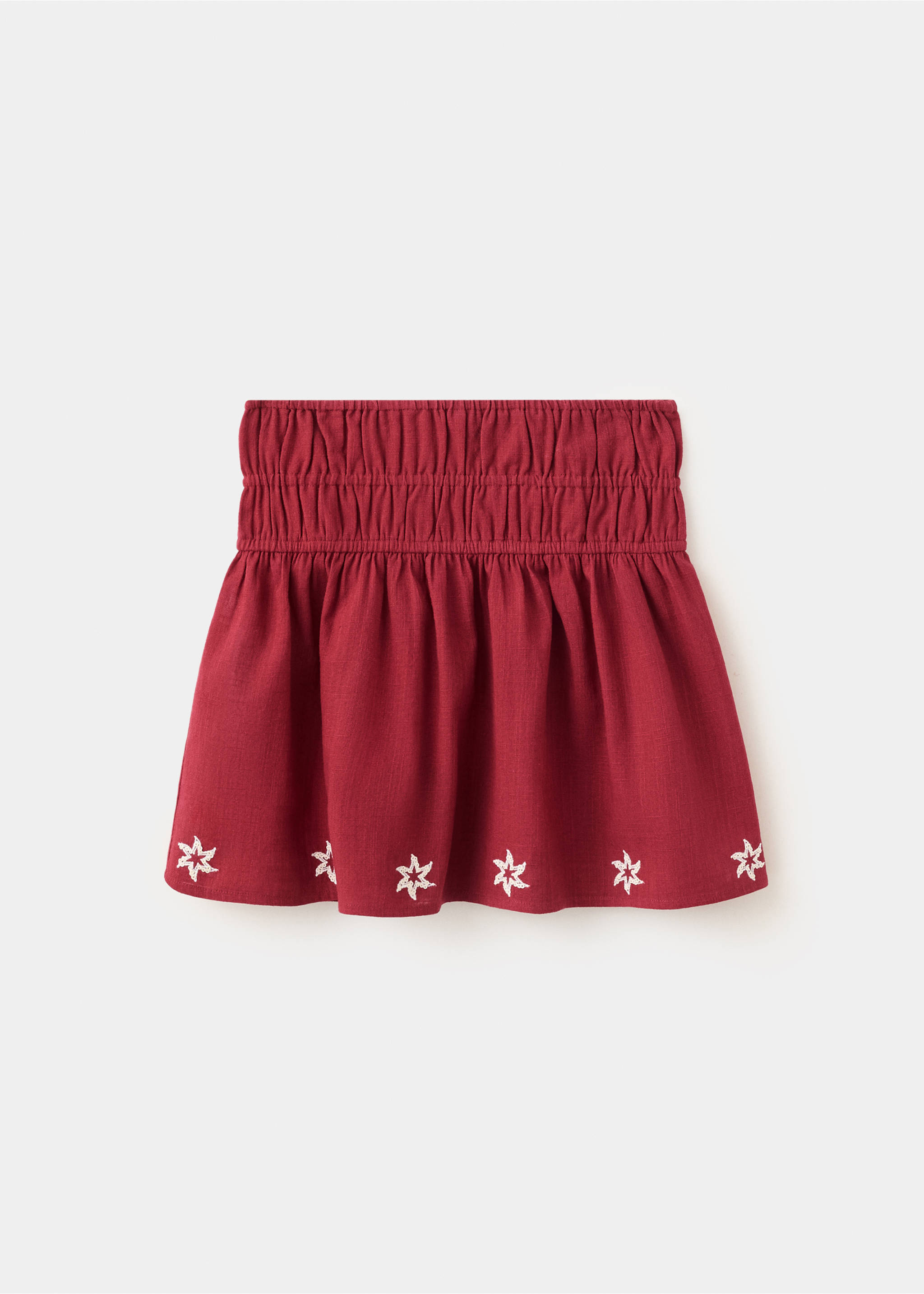Embroidered floral skirt - Article without model, Burgundy. Ref: 37061429-00.