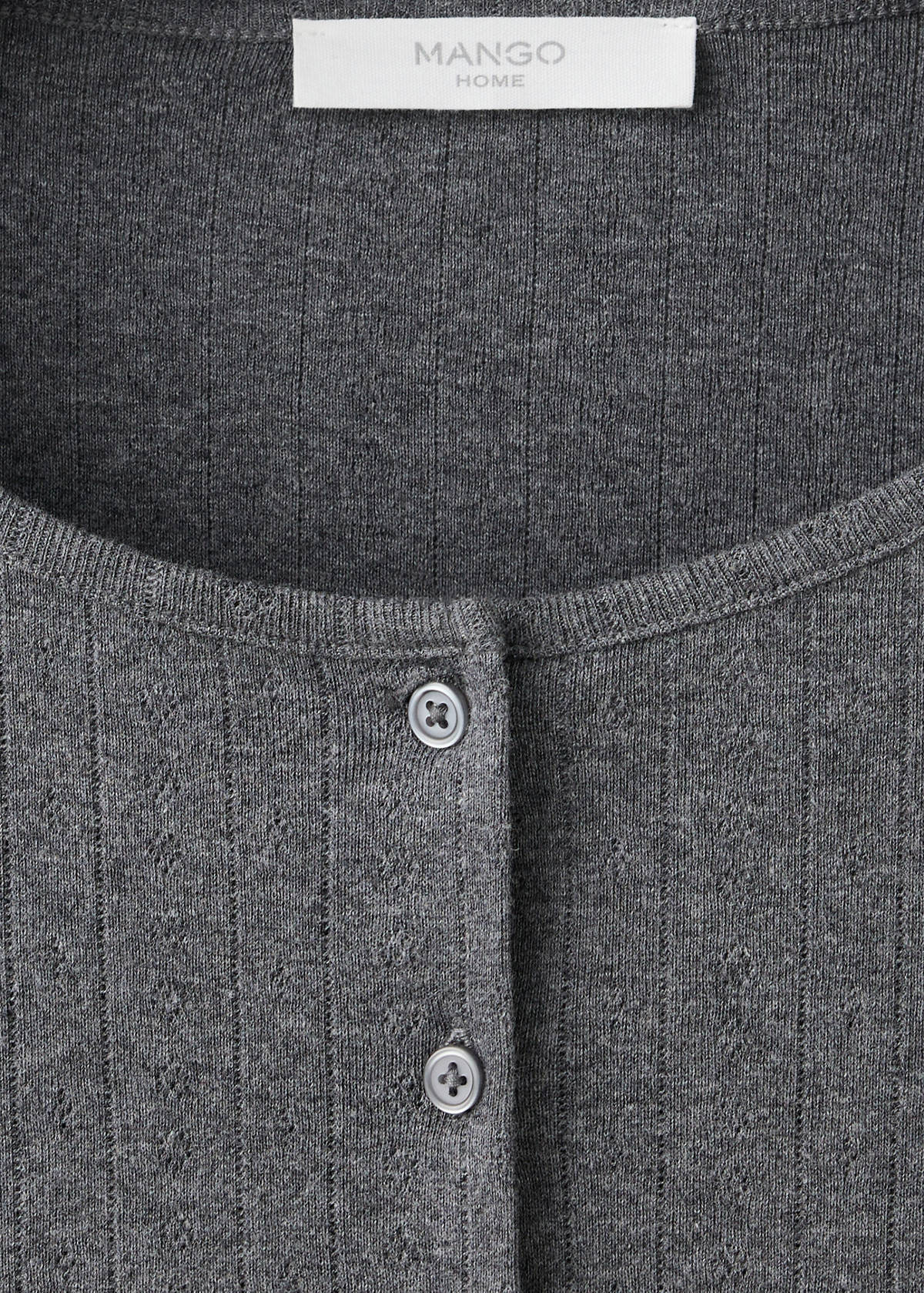 Open-knit cotton pyjama cardigan — Grey
