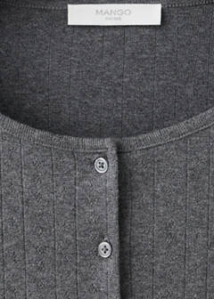 Open-knit cotton pyjama cardigan — Grey 7