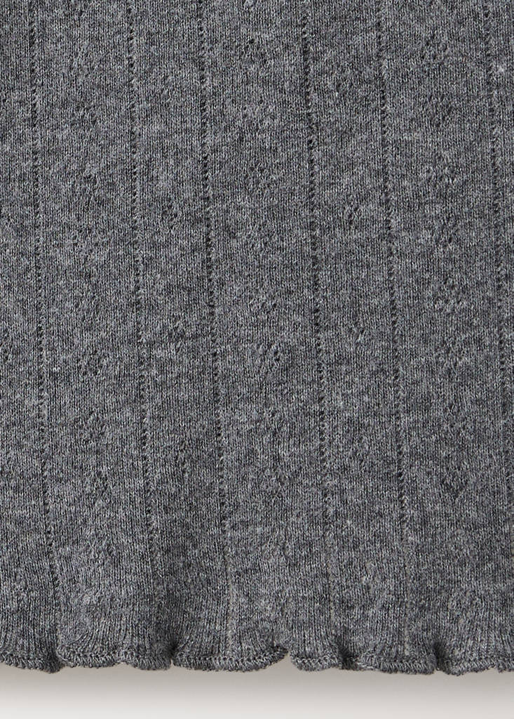 Open-knit cotton pyjama cardigan — Grey