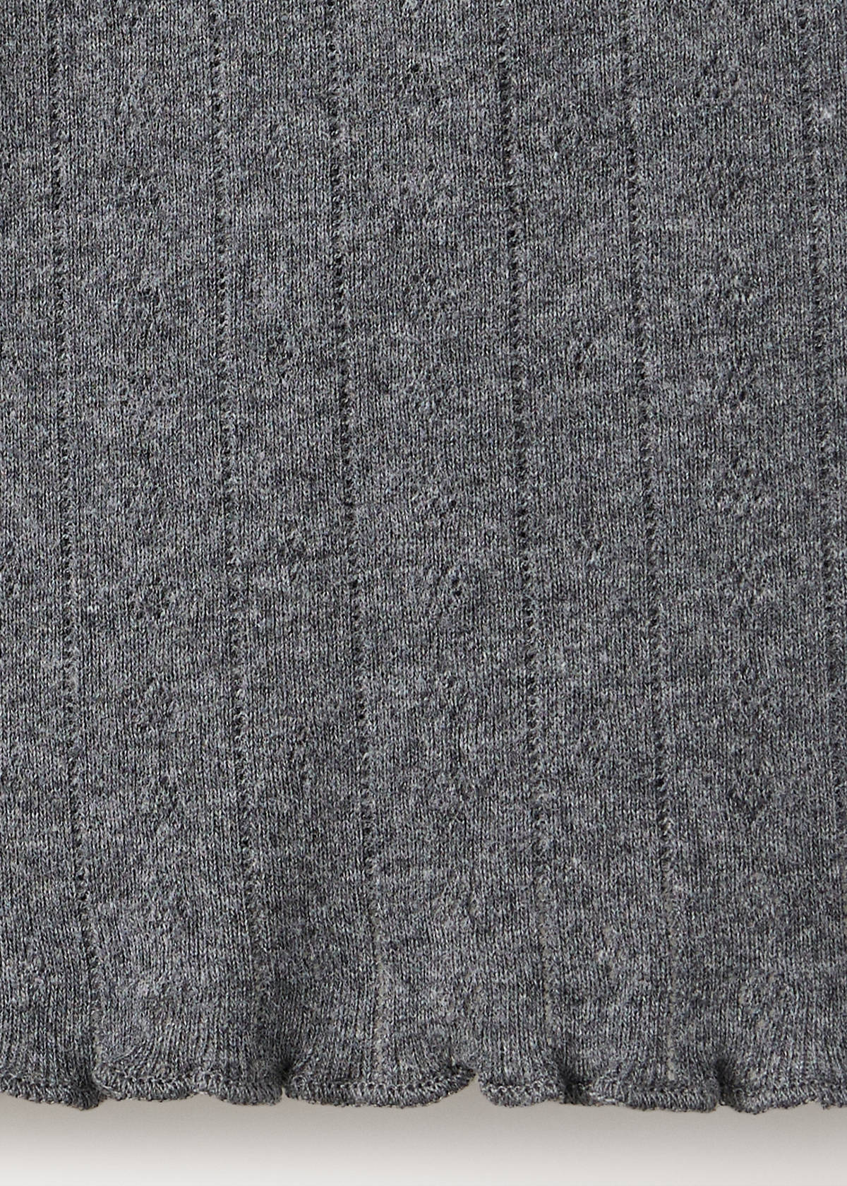 Open-knit cotton pyjama cardigan — Grey