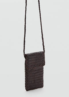 Braided leather phone case — Chocolate 4