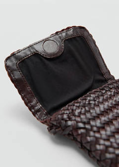Braided leather phone case — Chocolate 5
