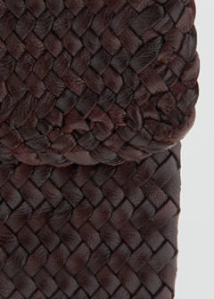 Braided leather phone case — Chocolate 6