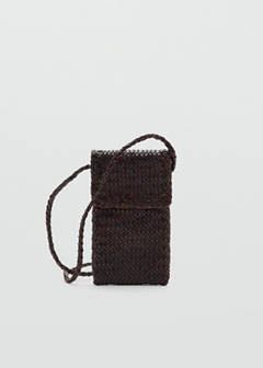 Braided leather phone case — Chocolate 3