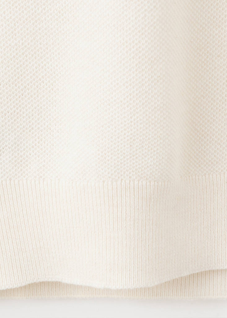 Fine knit cotton blend T-shirt — Ivory White