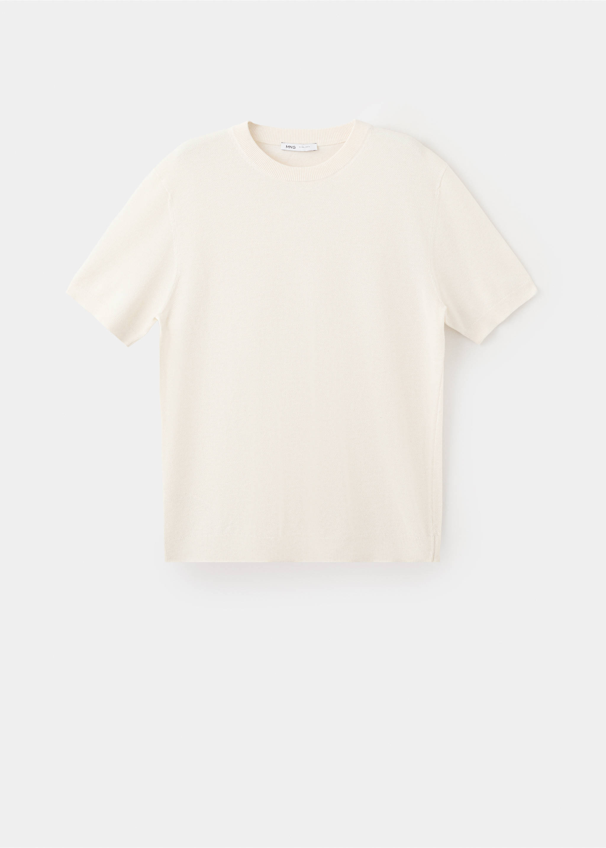 Camiseta punto regular fit - Artículo sin modelo, Blanco marfil. Ref: 37061436-00.