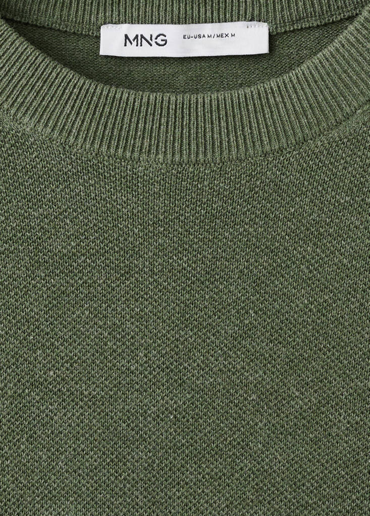 Fine knit cotton blend T-shirt — Forest Green