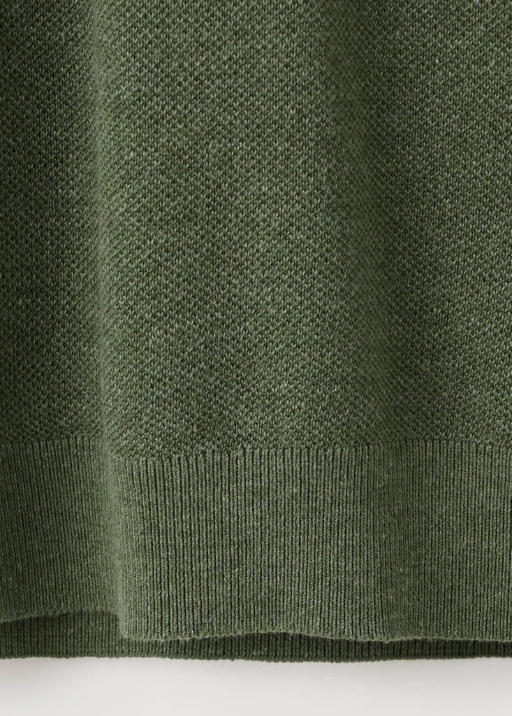 Fine knit cotton blend T-shirt — Forest Green