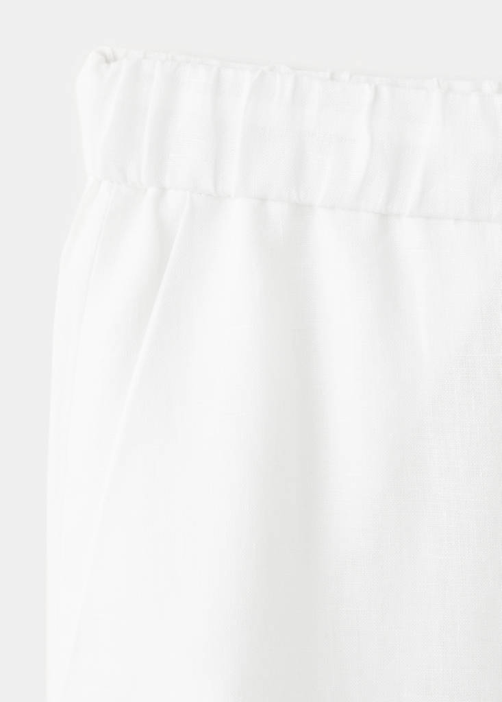 Linen wide-leg trousers — White