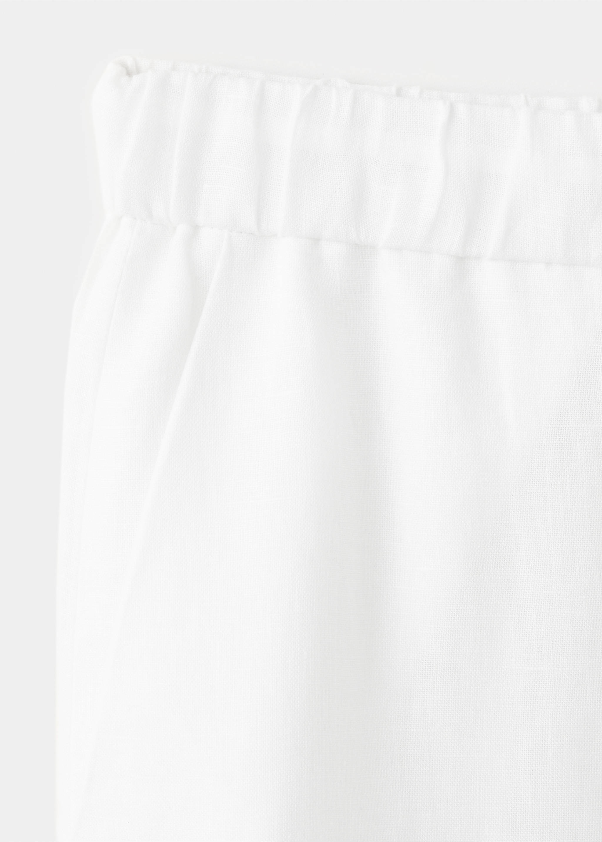 Pantalon wide leg en lin - Détail de l'article 8, Blanc. Ref: 37061437-00.
