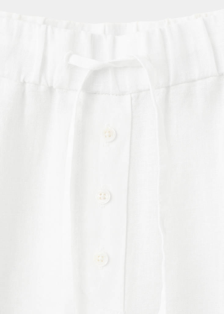 Linen wide-leg trousers — White
