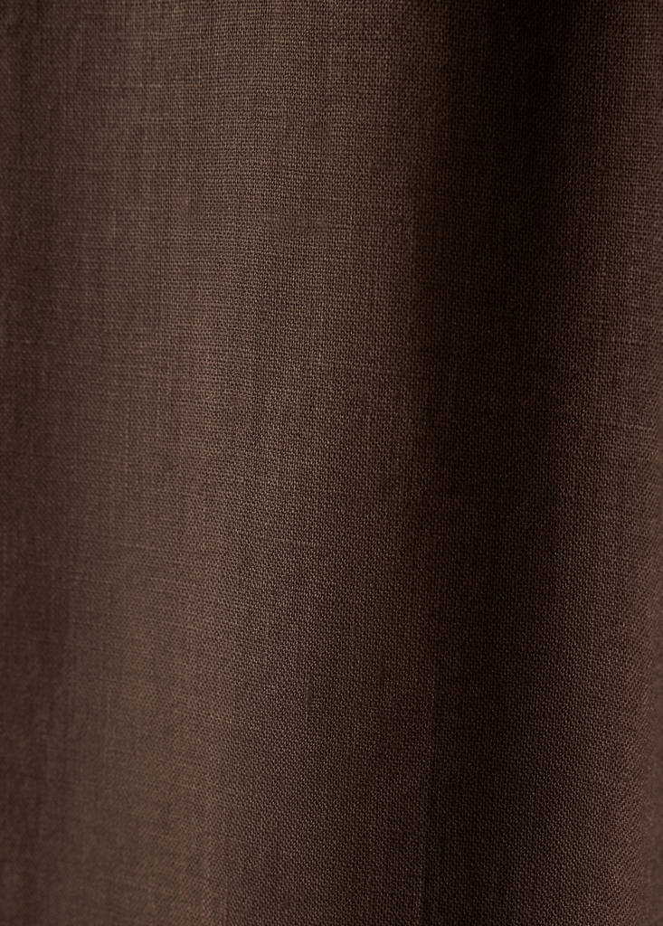 Linen wide-leg trousers — Chocolate