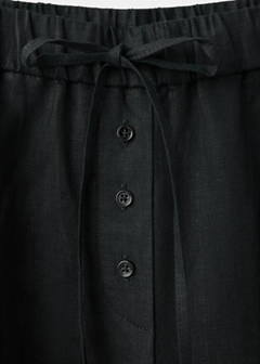 Linen wide-leg trousers — Black 6
