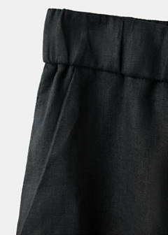 Linen wide-leg trousers — Black 7