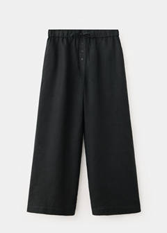 Linen wide-leg trousers — Black 5
