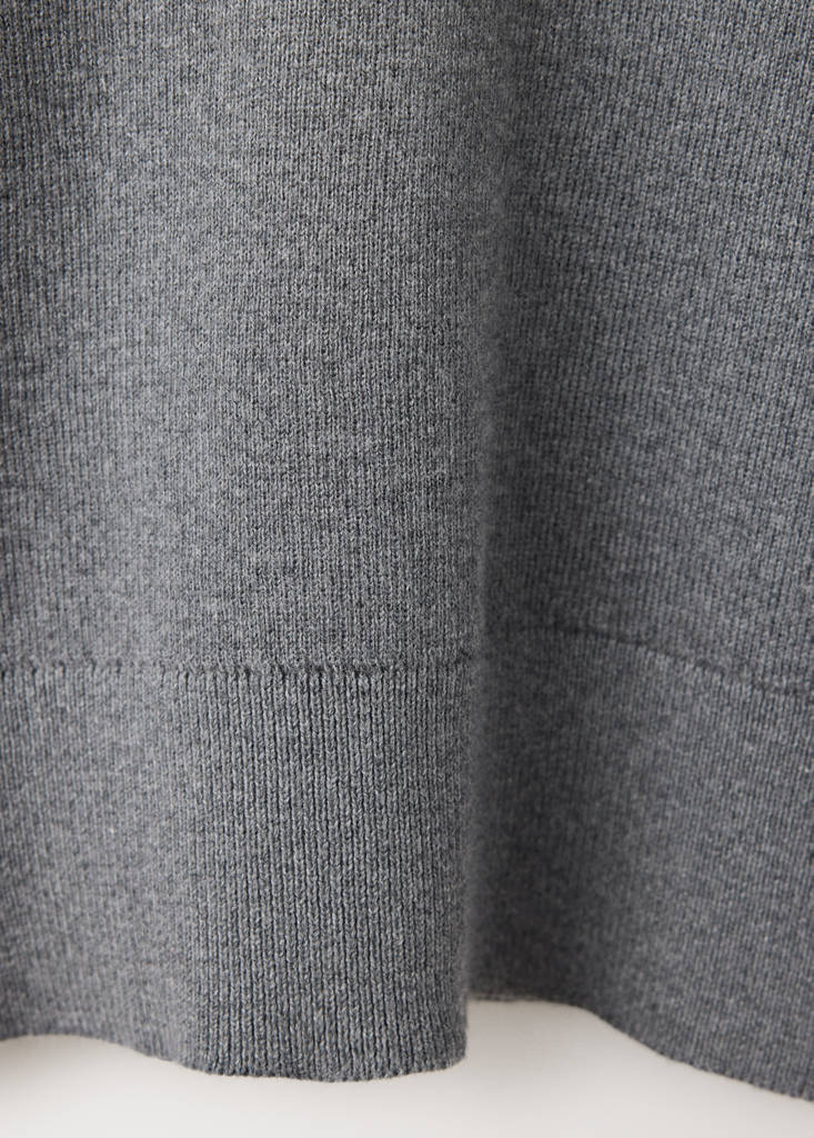 V-neck jumper, 100% cotton, soft touch — Grey