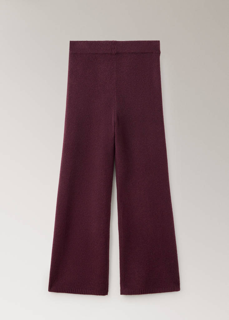 Wide-leg jersey pyjama trousers — Burgundy