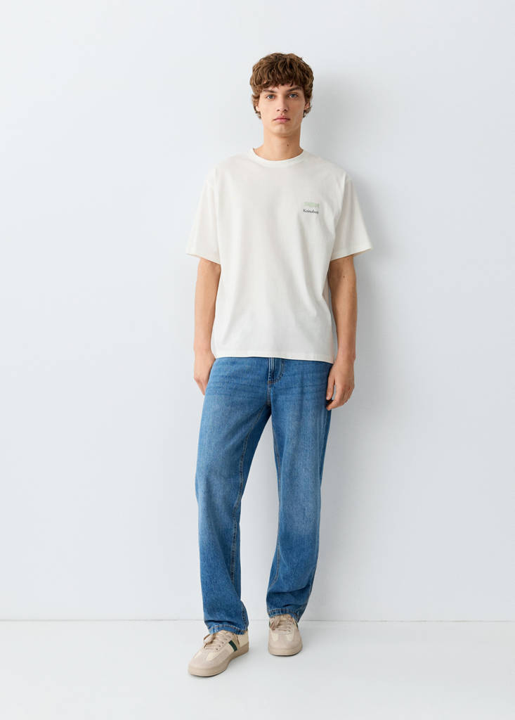 Printed cotton-blend t-shirt — Off White