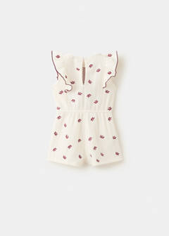 Embroidered details jumpsuit — Ecru 5