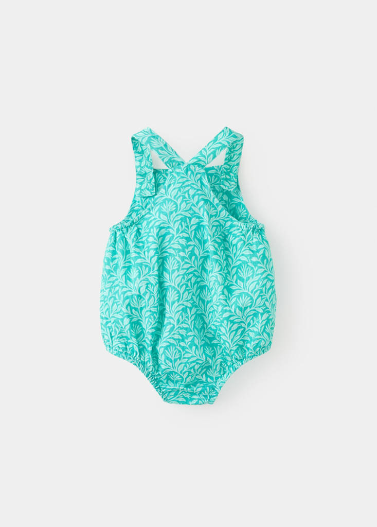 100% cotton printed romper