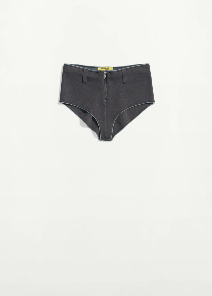 Ribbed trim mini shorts — Dark Blue