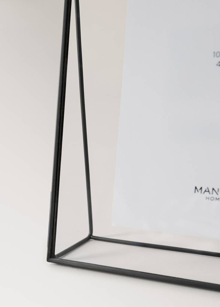 Medium photo frame with metal border — Black