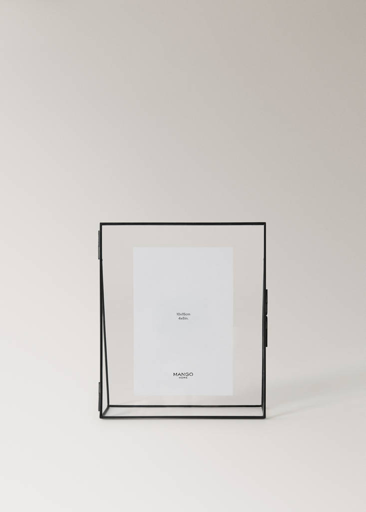 Medium photo frame with metal border — Black