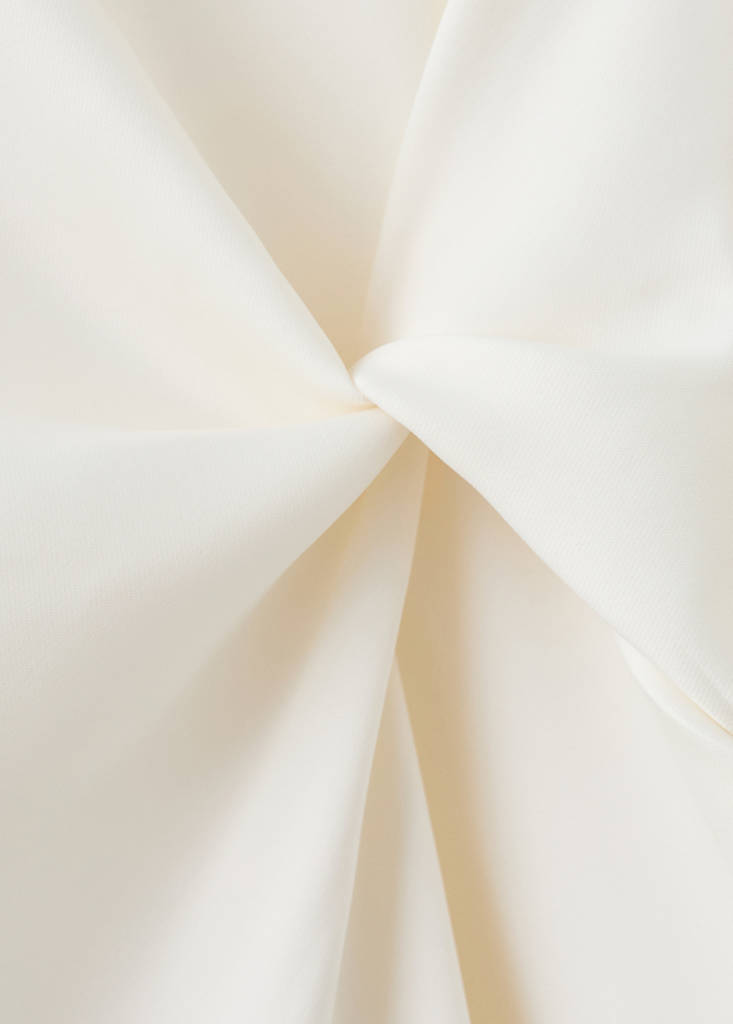 Ruched satin dress — Ecru