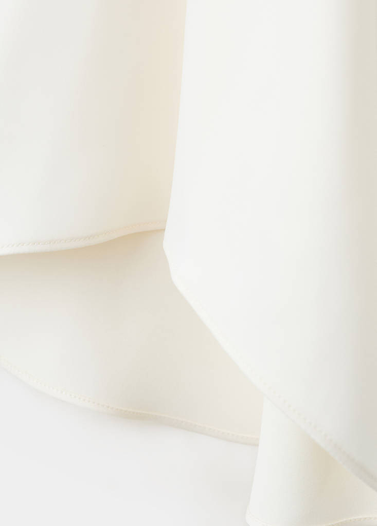 Ruched satin dress — Ecru