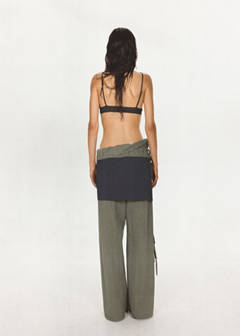 Tie-waist overlay trousers — Grey 3