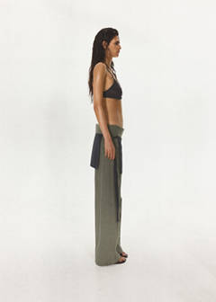 Tie-waist overlay trousers — Grey 4