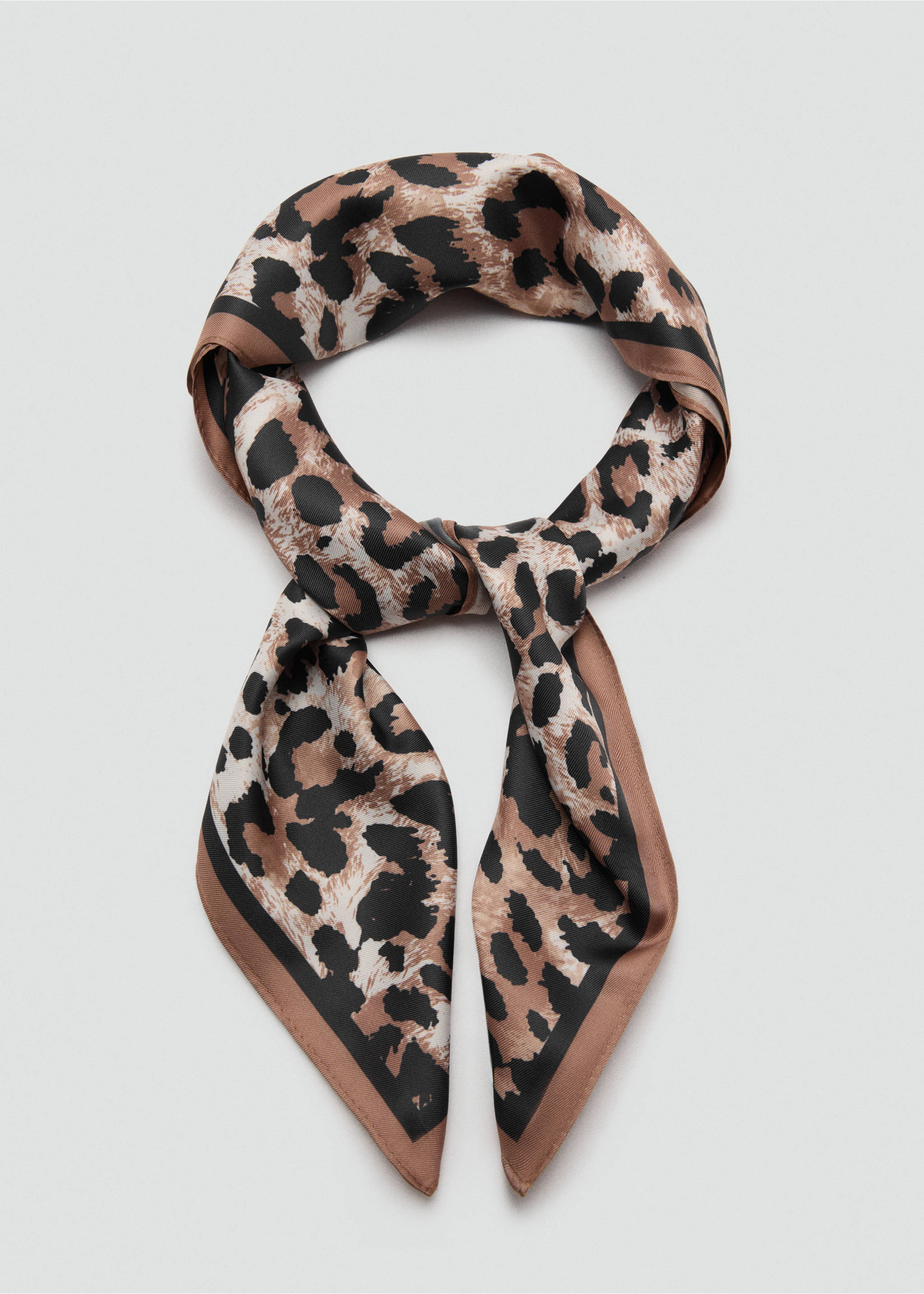 Halstuch mit Animalprint - Detail des Artikels 1, Braun. Ref: 37061455-00.