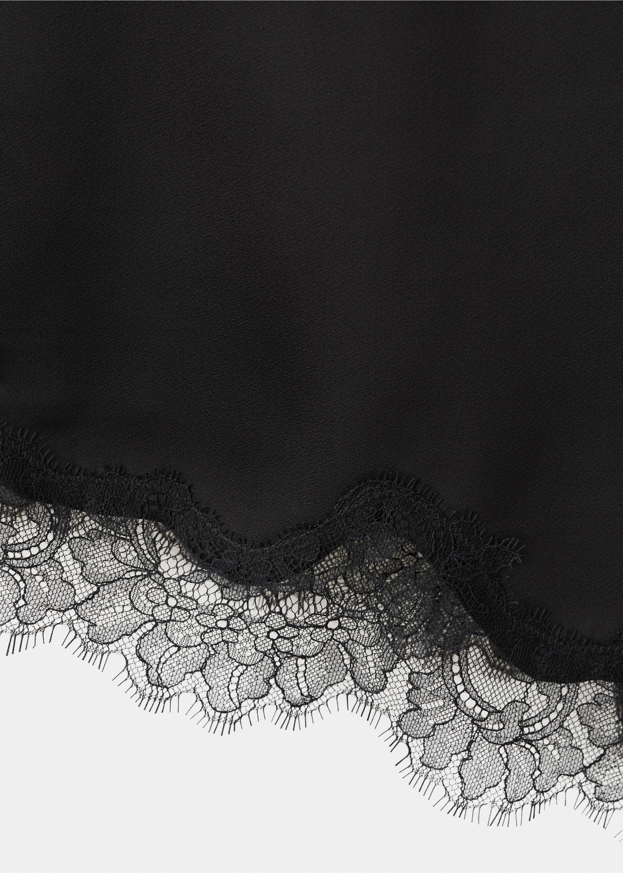Asymmetric lace camisole top - Details of the article 0, Black. Ref: 37061457-00.