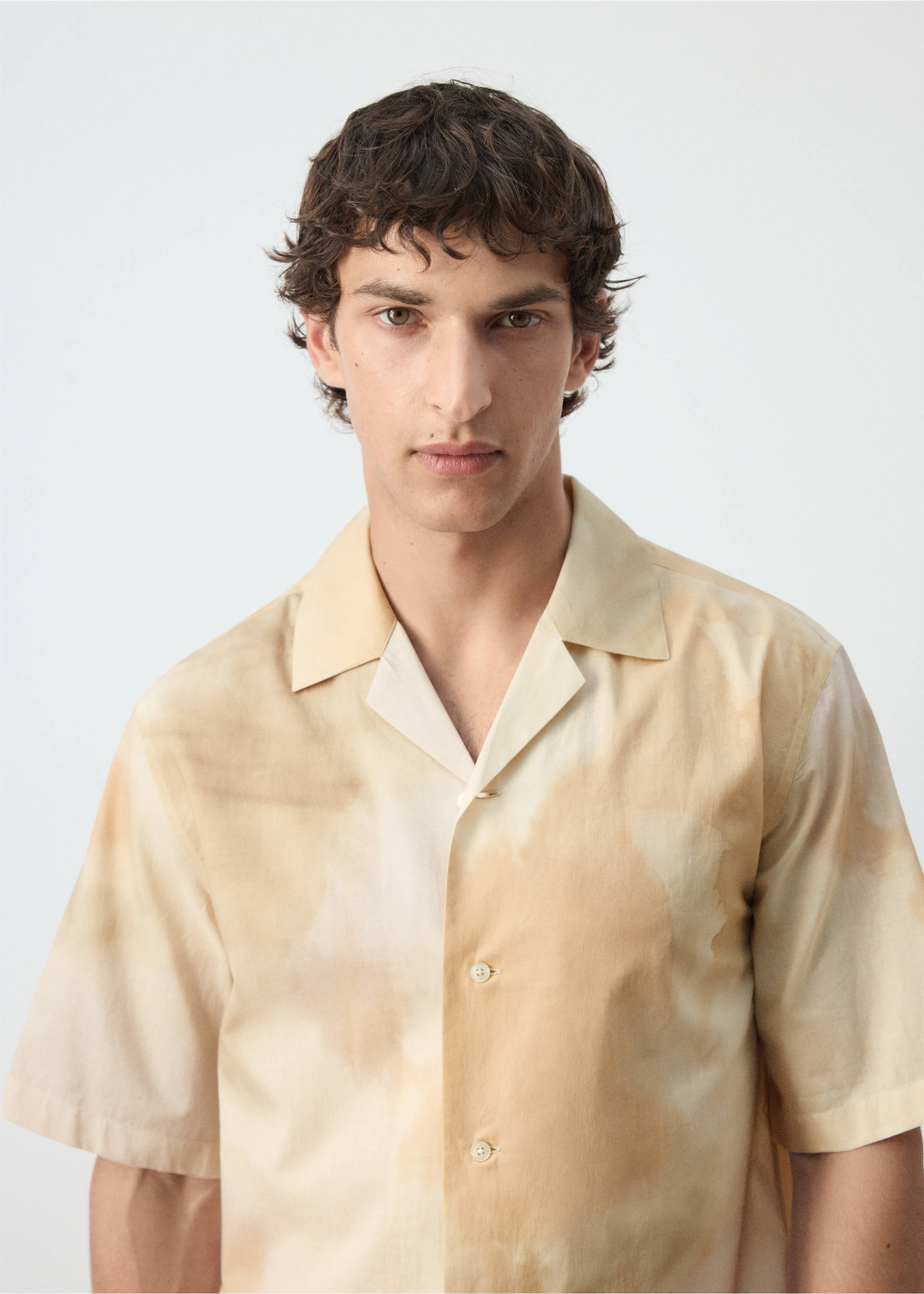 Chemise imprimée 100 % coton - Détail de l'article 1, Vanille. Ref: 37061458-00.